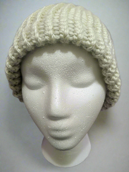 Cream White Knit Beanie - Cozy & Versatile Winter Hat