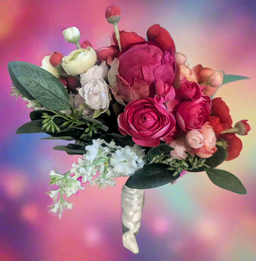 Ranunculus, Rose & Lavender Wedding Bouquet, home decor