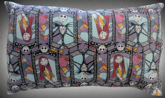 The Nightmare Before Christmas Jack & Sally Pillow,"Simply Meant to Be" Jack Skellington & Sally Throw Pillow,Nightmare Before Christmas Decorative Pillow,  Disney Halloween Town Accent Pillow
