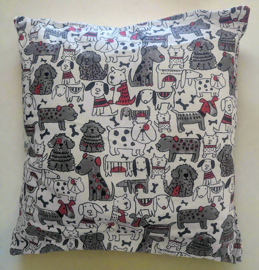 Adorable White and Gray Dogs Throw Pillow,  Delightful Canine Companions Accent Pillow,  Dog Lover's Decorative Pillow