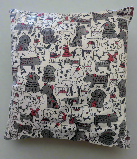 Adorable White and Gray Dogs Throw Pillow,  Delightful Canine Companions Accent Pillow,  Dog Lover's Decorative Pillow
