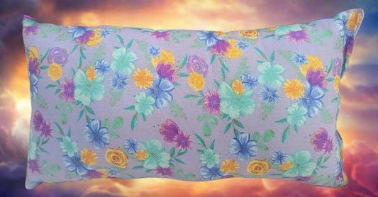Glittery Floral Accent Pillow,  Sparkly Floral Decorative Pillow,  Enchanting Floral Glitter Throw Pillow,