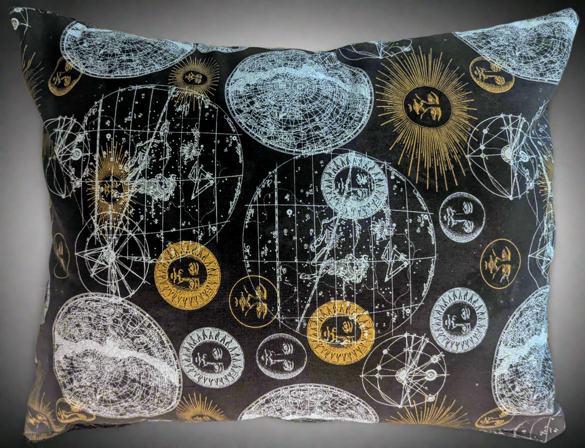 Gothic Moon Celestial Throw Pillow,  Mystical Moon Accent Pillow,  Witchy Celestial Moon Decorative Pillow,  Celestial Moon and Stars Throw Pillow,