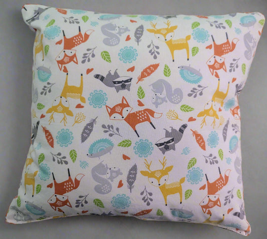 Enchanted Forest Friends Throw Pillow,  Whimsical Woodland Animals Accent Pillow,  Forest Friends Decorative Pillow,  Cute Woodland Creatures Throw Pillow,