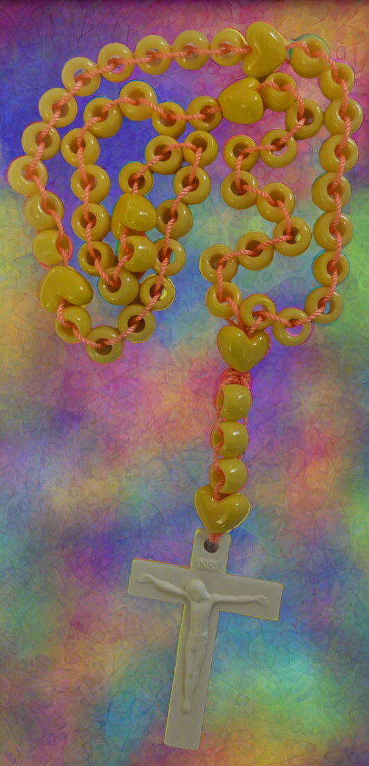 Yellow Rosary | Catholic Prayer Beads | First Communion & Confirmation Gift