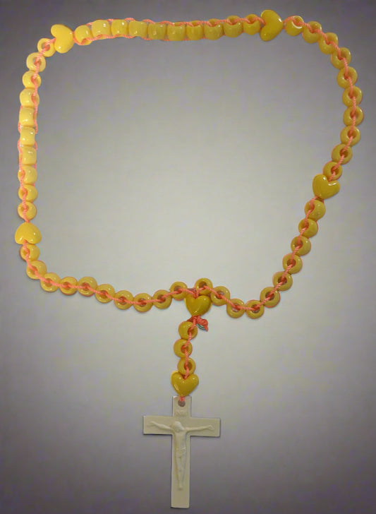 Yellow Rosary | Catholic Prayer Beads | First Communion & Confirmation Gift