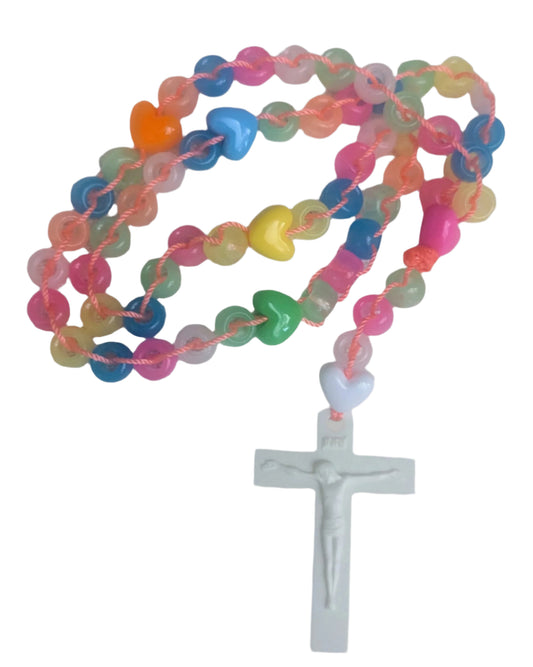 Colorful Rosary |  blue,yellow,pink, orange,white Catholic Prayer Beads | Unique First Communion Gift