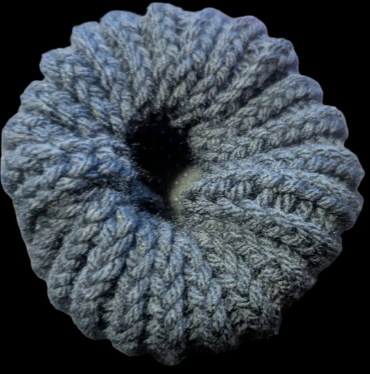 Black Knit Scrunchie, Black Knit Scrunchie, Handmade Black Scrunchie, The Midnight Knit Scrunchie, Chunky Knit Scrunchie in Black