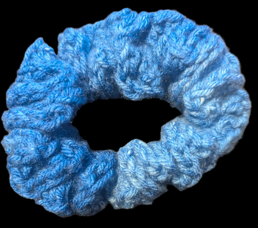 Blue Ombre Scrunchie, Blue Ombre Scrunchie,  Handmade Blue Ombre Scrunchie, Ocean Tones Ombre Scrunchie,  Multi-Tone Blue Hair Scrunchie,