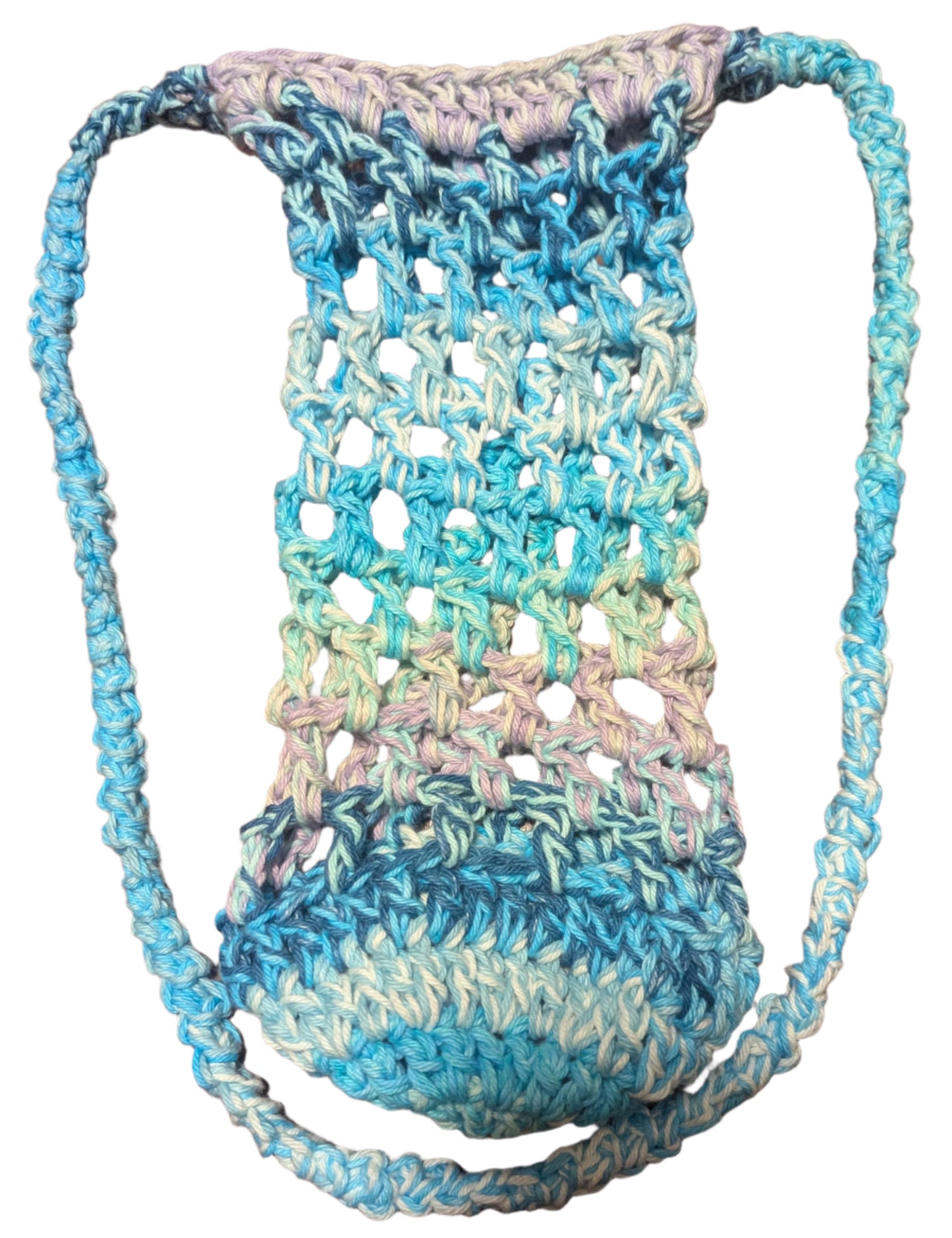 Blue Purple & White Crochet 28oz/32 oz Water Bottle Holder