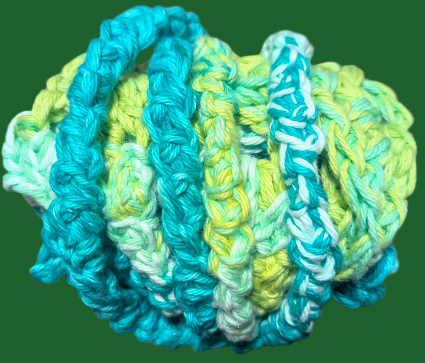 Green & White Crochet 28oz/32 oz Water Bottle Holder