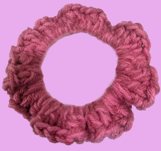 Pink Two-tone Crochet Scrunchie,Pink Two-Tone Crochet Scrunchie,Handmade Pink Two-Tone Scrunchie,Boho Pink Crochet Scrunchie,Two-Tone Hair Accessory,The Pink & White Crochet Hair Scrunchie,