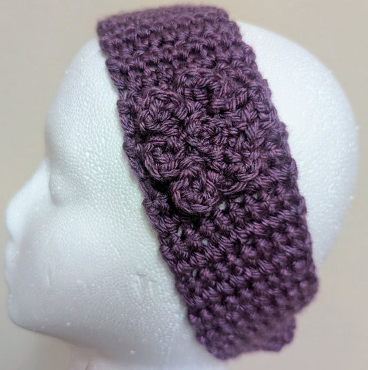 Purple Crochet Flower Headband - Handmade Floral Hair Accessory, hair accessories