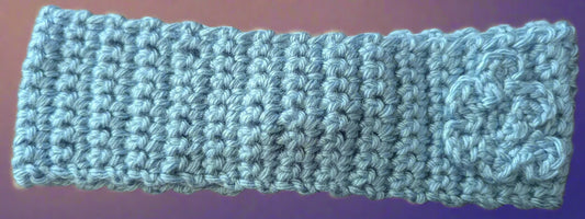 Blue Crochet Flower Headband - Handmade Floral Hair Accessory, hair accessories