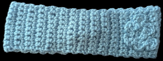 Blue Flower Crochet Headband