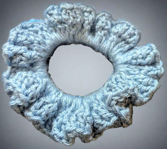 Crochet Scrunchie, Blue, Crochet Hair Scrunchie, Handmade Boho Crochet Scrunchie, Blue Hair Tie, Pink Crochet Scrunchie, Handmade Hair Accessory for Women, Men, Teen, Unisex