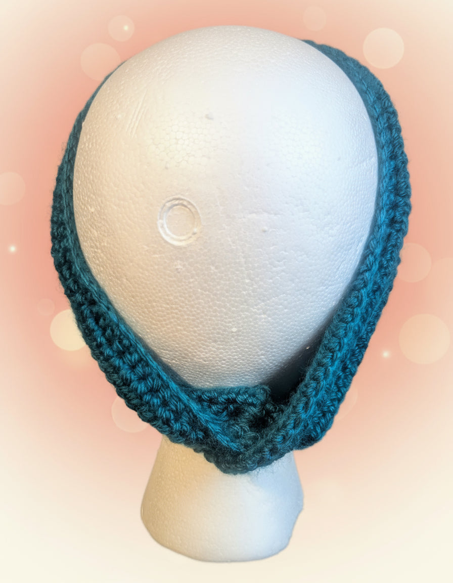 Crochet Blue and Green Headband - Handmade Floral Hair Accessory, hair accessories