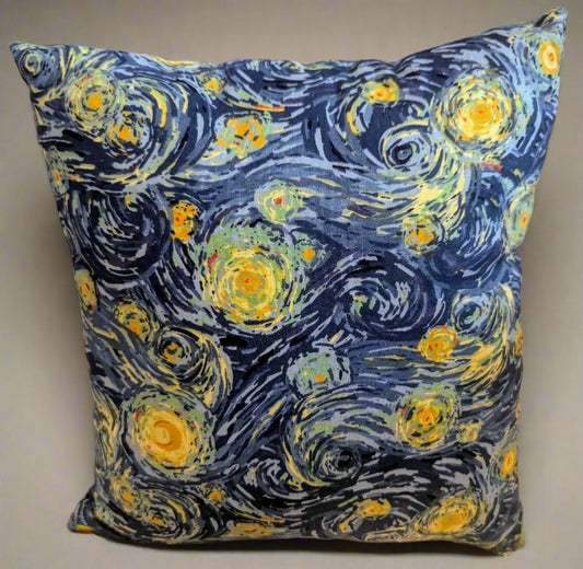 Van Gogh "Starry Night" Throw Pillow,  Starry Night Art Print Accent Pillow,  Van Gogh Masterpiece Decorative Pillow,