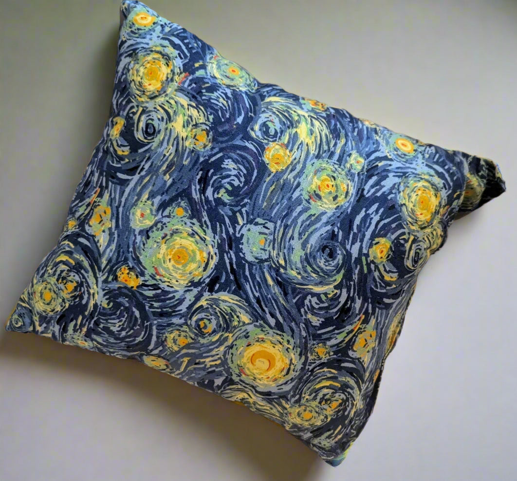 Van Gogh "Starry Night" Throw Pillow,  Starry Night Art Print Accent Pillow,  Van Gogh Masterpiece Decorative Pillow,