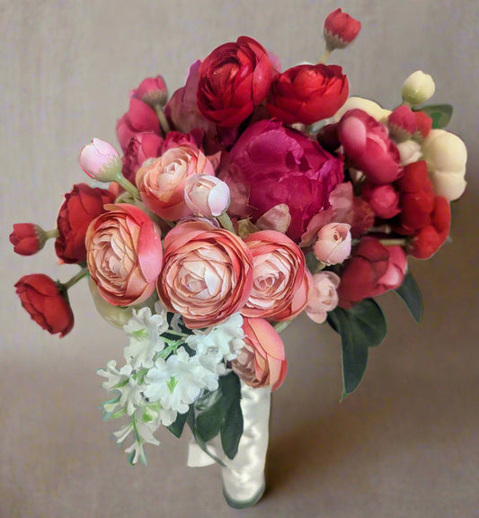 Peony, Ranunculus & Rose Floral Bouquet – Perfect for Any Occasion, Wedding Bouquet, Wedding Flowers, Artificial Forever Blooms,bridal bouquet, bridal flowers, Home Decor
