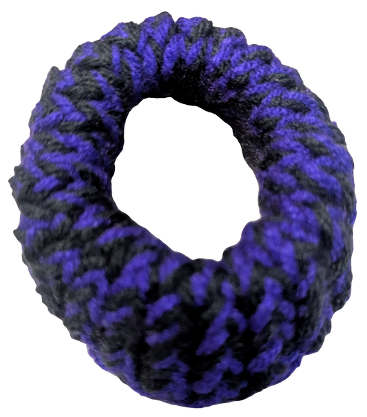 Black & Purple Knit Scrunchie, Black & Purple Knit Scrunchie, Handmade Black & Purple Knit Hair Scrunchie, Gothic Two-Tone Knit Scrunchie, Witchy Knit Scrunchie, Black & Purple