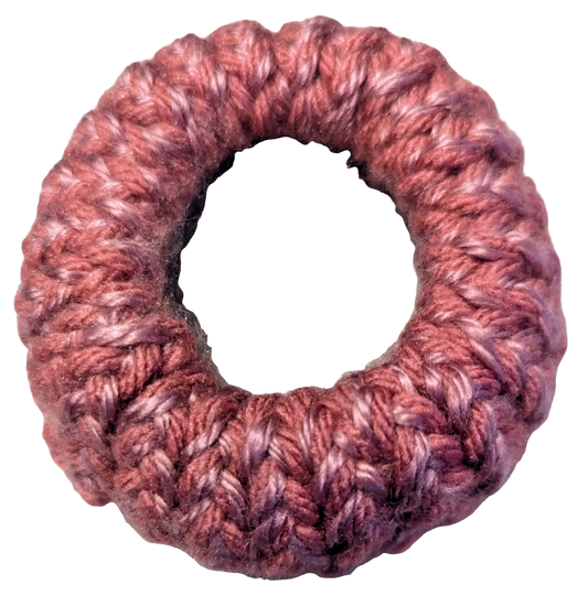 Pink & Plum Knit Scrunchie, Pink & Plum Knit Scrunchie,Handmade Pink & Plum Knit Hair Scrunchie, Two-Tone Knit Scrunchie in Pink & Plum, The Raspberry Fields Knit Scrunchie,