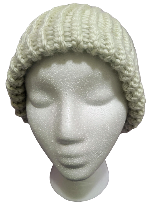 Cream White Beanie | Unisex Knit Winter Hat | Cozy Warm Ribbed Beanie Gift