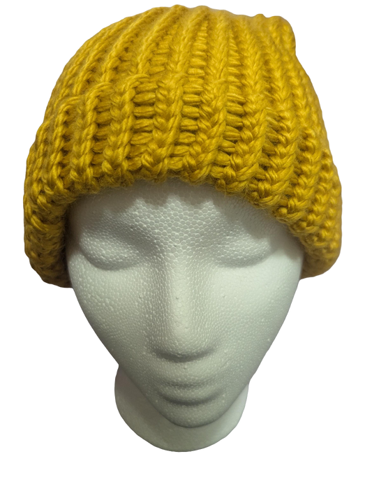 Yellow Beanie | Unisex Knit Winter Hat | Warm & Cozy Sunshine Slouchy Beanie