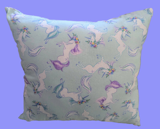 Unicorn Floral Reversible Pillow | Magical Girls Room Throw Pillow | Whimsical Kids Bedroom Decor,Decorative Pillow,Throw Pillow,Kids Pillow, Home Decor